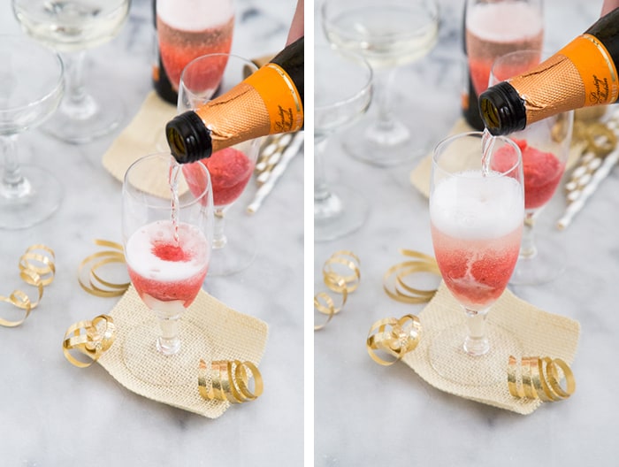 Strawberry Sorbet Bellini | the little epicurean