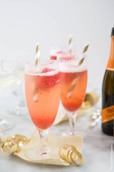 Strawberry Sorbet Bellini | the little epicurean