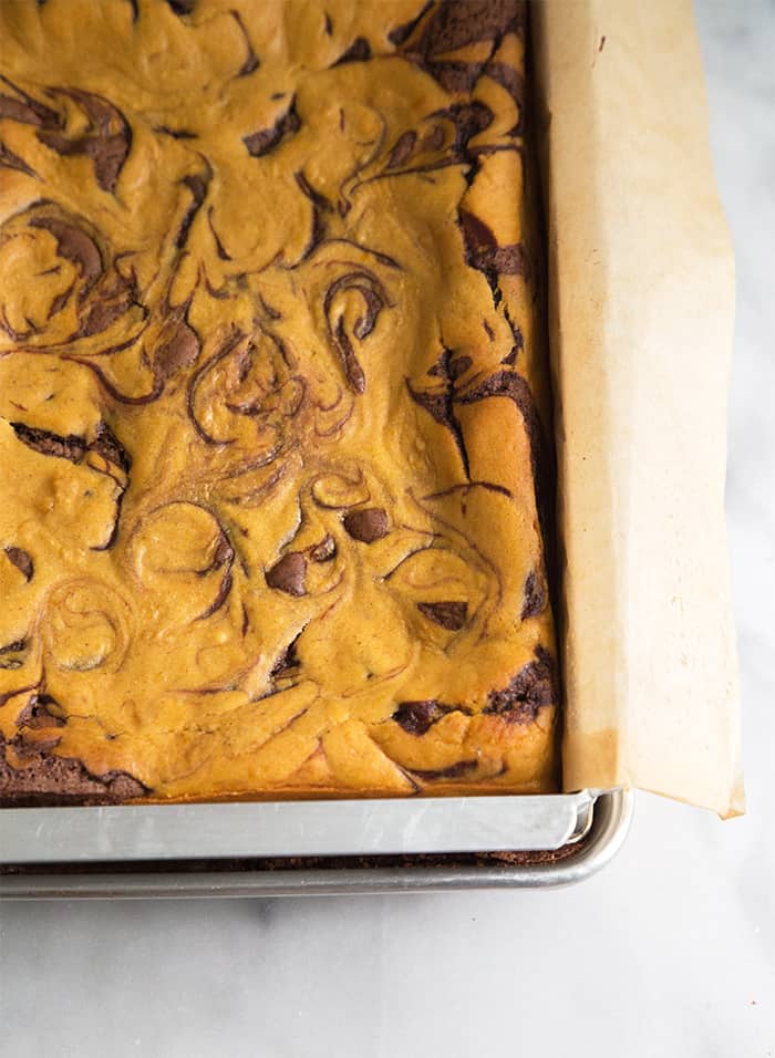 Pumpkin Cheesecake Swirl Brownies | the little epicurean