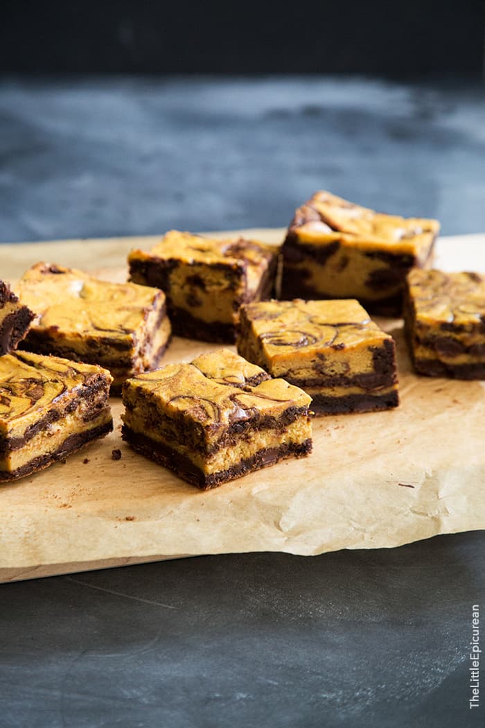 Pumpkin Cheesecake Swirl Brownies | the little epicurean