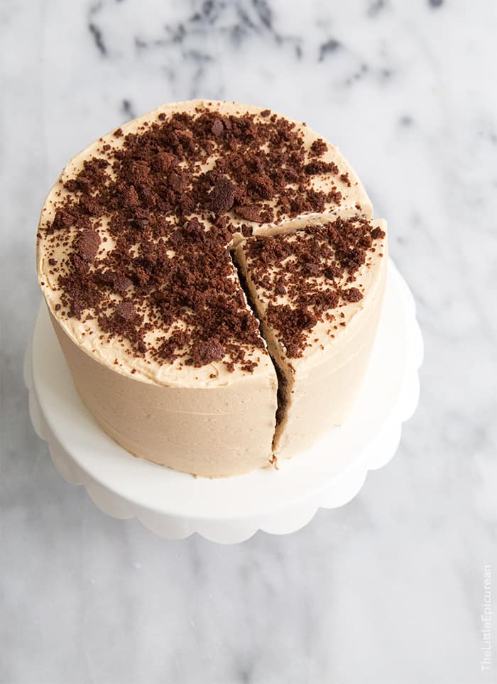 Chocolate Peanut Butter Surprise Cake 