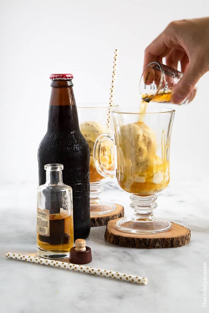 This boozy ice cream float features maple ice cream, whiskey, and root beer! It’s an updated adult version of a classic childhood favorite. 