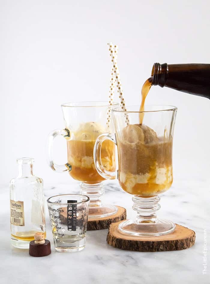 This boozy ice cream float features maple ice cream, whiskey, and root beer! It’s an updated adult version of a classic childhood favorite. 