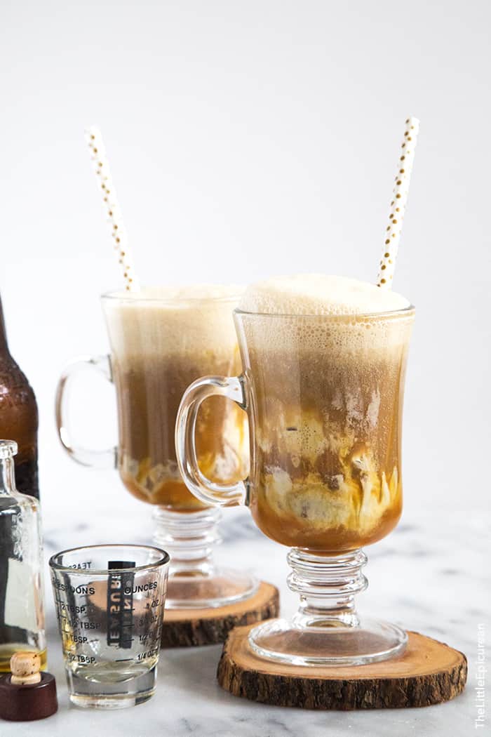 This boozy ice cream float features maple ice cream, whiskey, and root beer! It’s an updated adult version of a classic childhood favorite.
