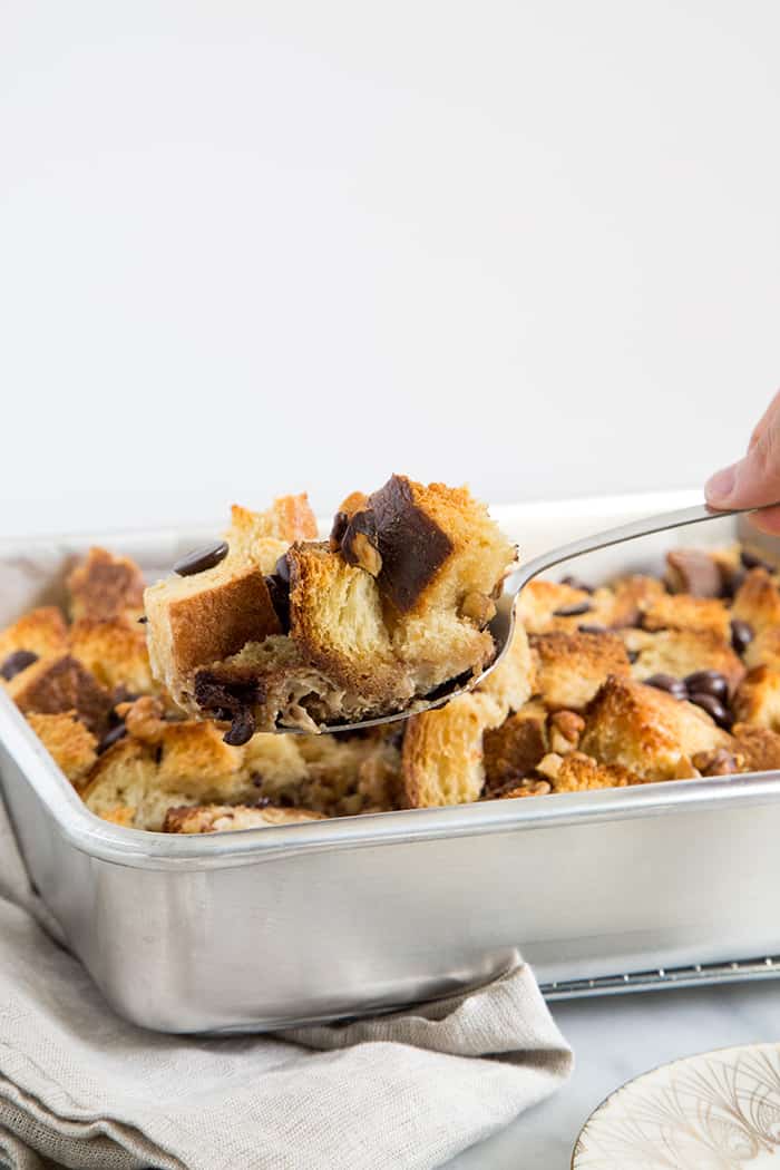 Walnut Chocolate Chip Bread Pudding