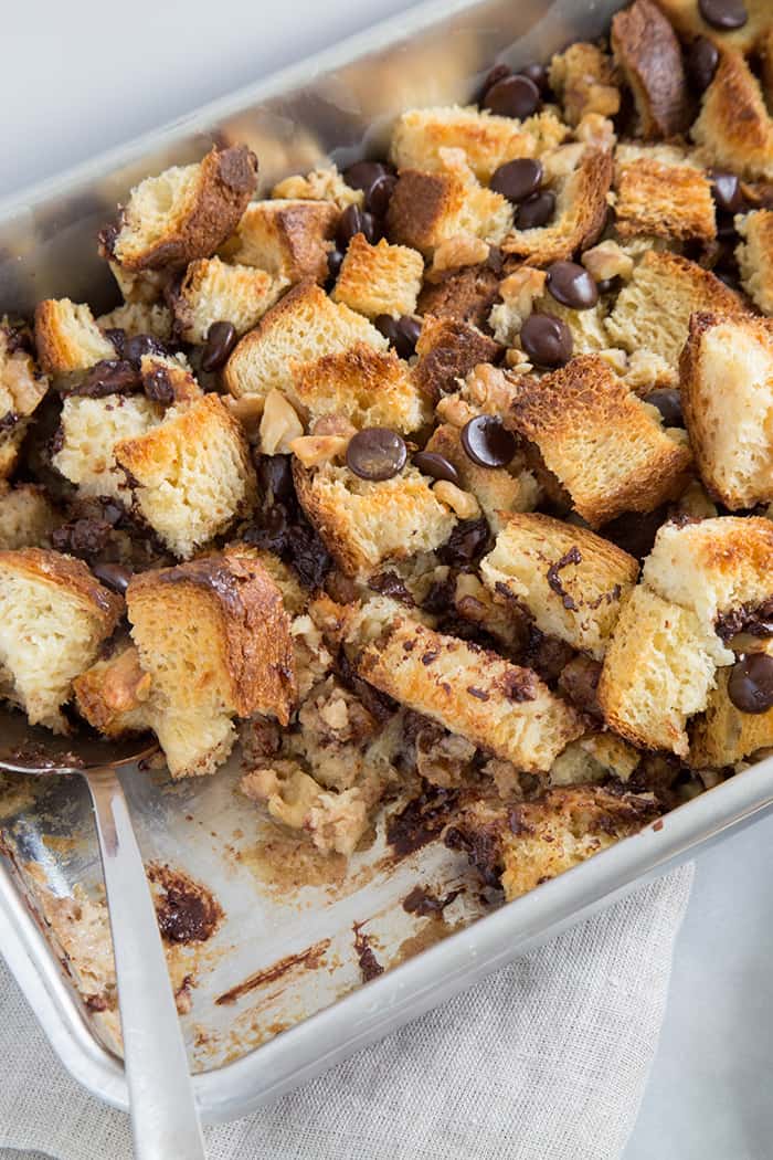 Walnut Chocolate Chip Bread Pudding