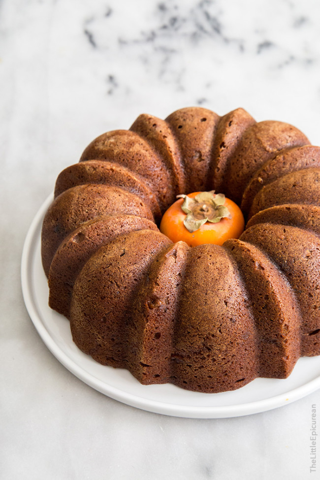 Persimmon Rum Bundt Cake- The Little Epicurean