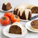 Persimmon Rum Bundt Cake with brown butter glaze