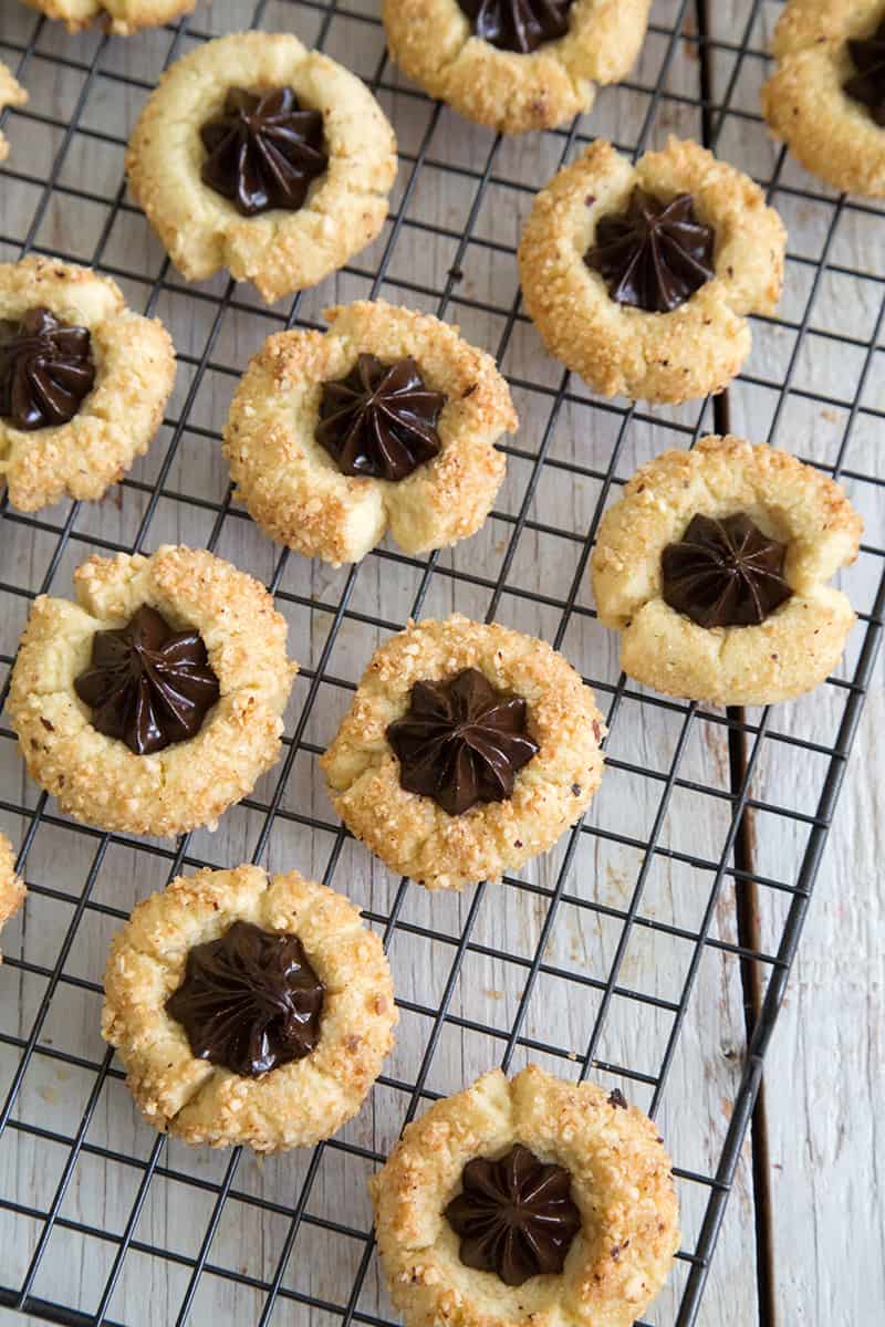 Chocolate Hazelnut Thumbprint Cookies