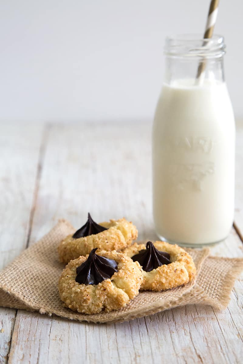 Chocolate Hazelnut Thumbprint Cookies