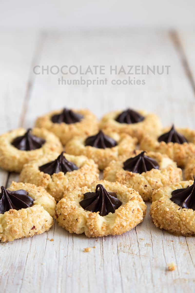 Chocolate Hazelnut Thumbprint Cookies