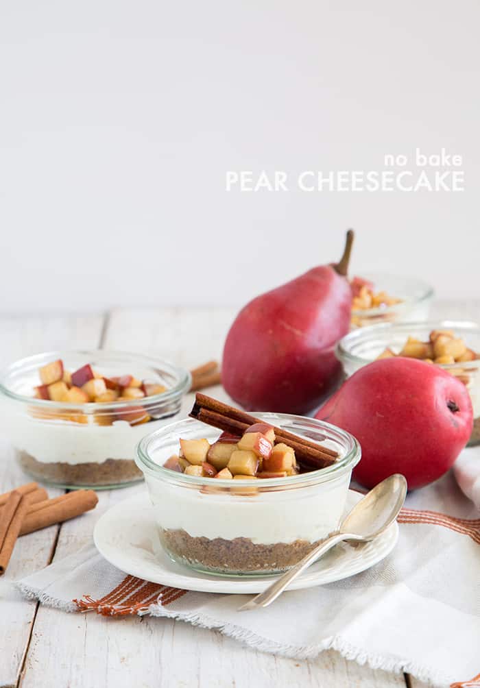 No Bake Pear Cheesecake