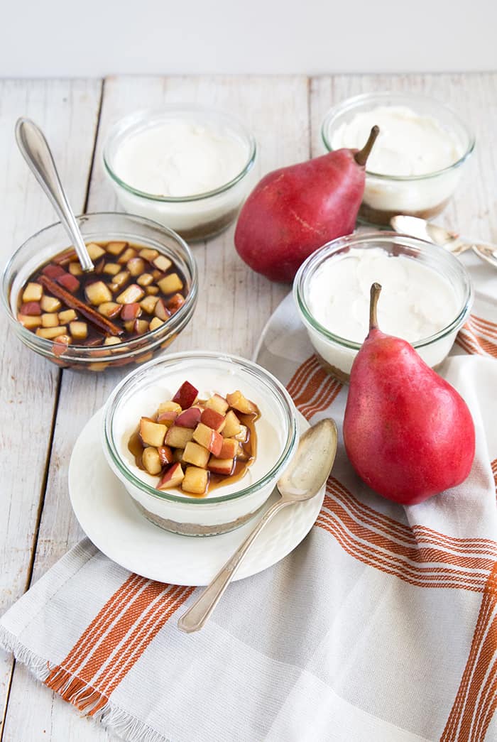 No Bake Pear Cheesecake