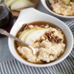 Pear Rice Pudding with maple and candied pecans