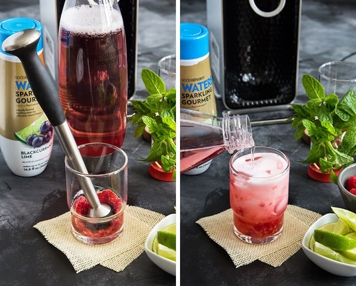 Sparkling Blackcurrant Raspberry Mocktail made with SodaStream #WaterMadeExciting #CollectiveBias