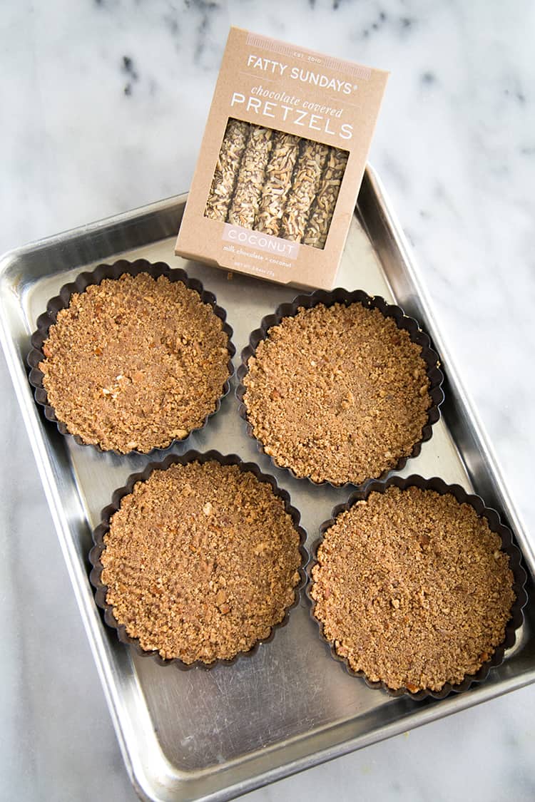 Banana Coconut Pretzel Tart