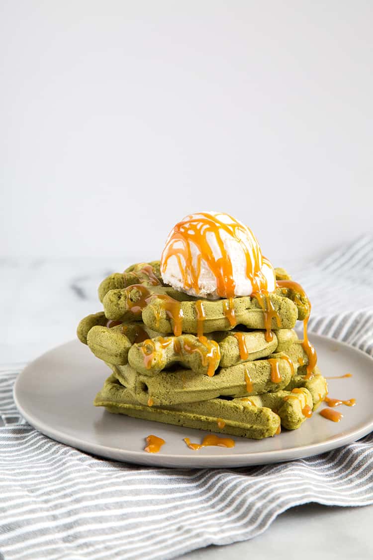 Matcha Mochi Waffles Sundae