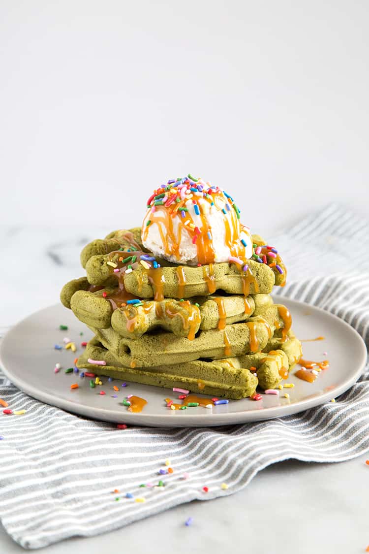 Matcha Mochi Waffles Sundae