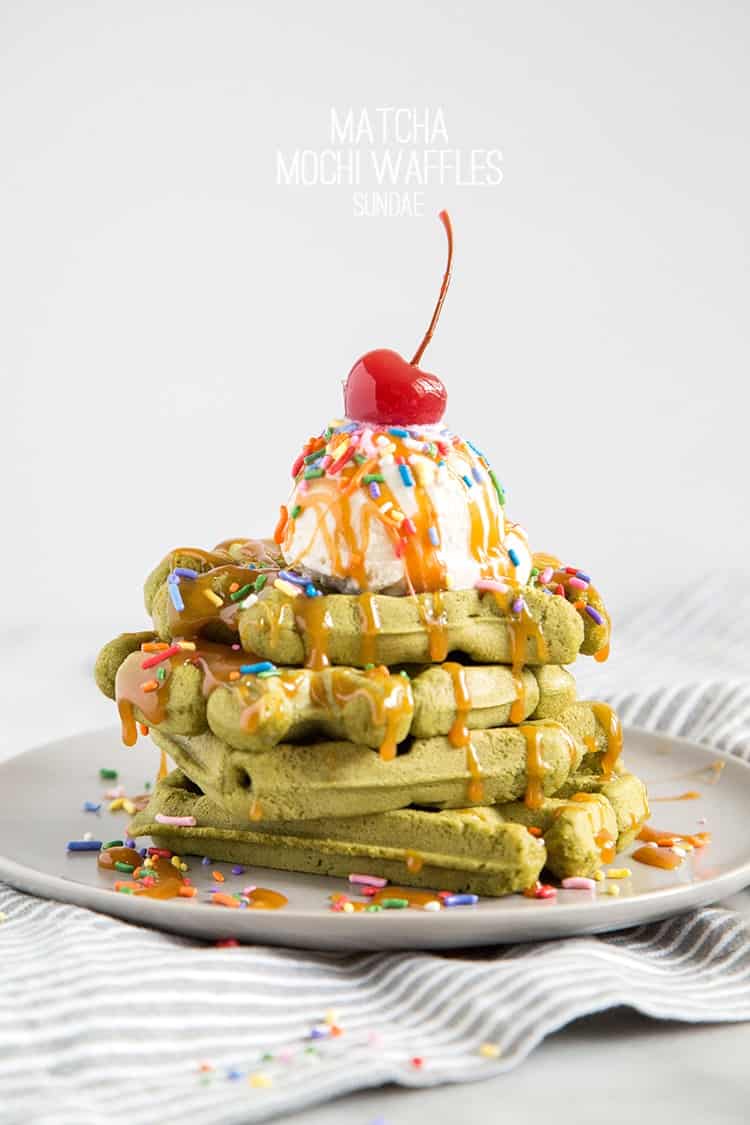 Matcha Mochi Waffles Sundae