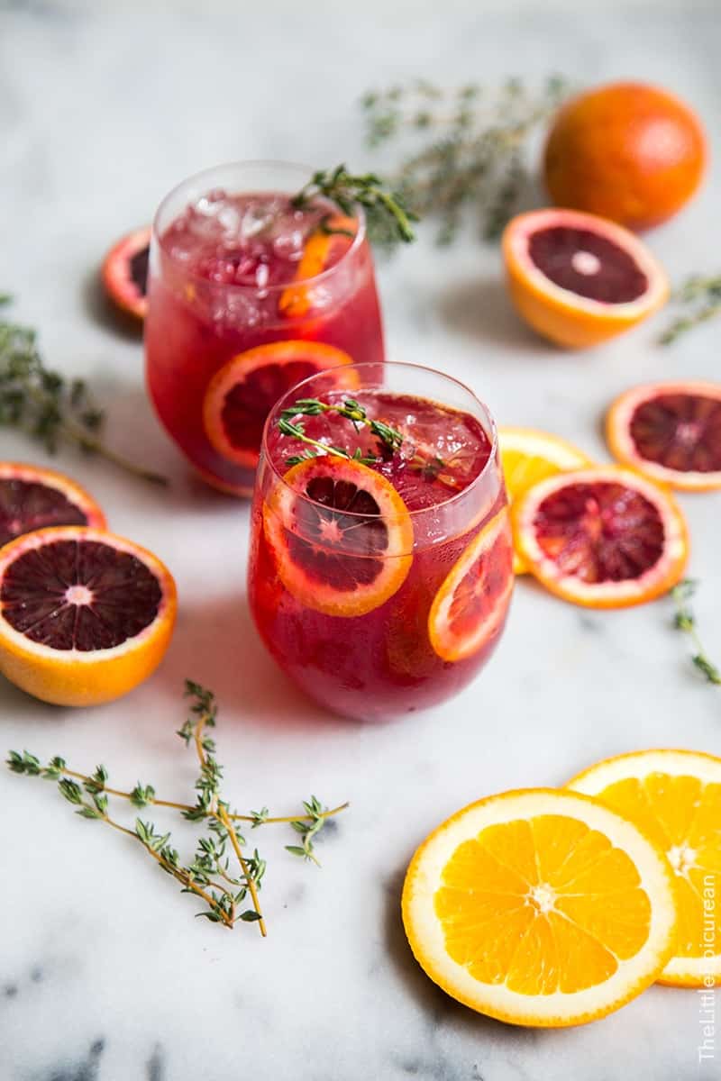 Blood Orange Elderflower Gin Cocktail- The Little Epicurean