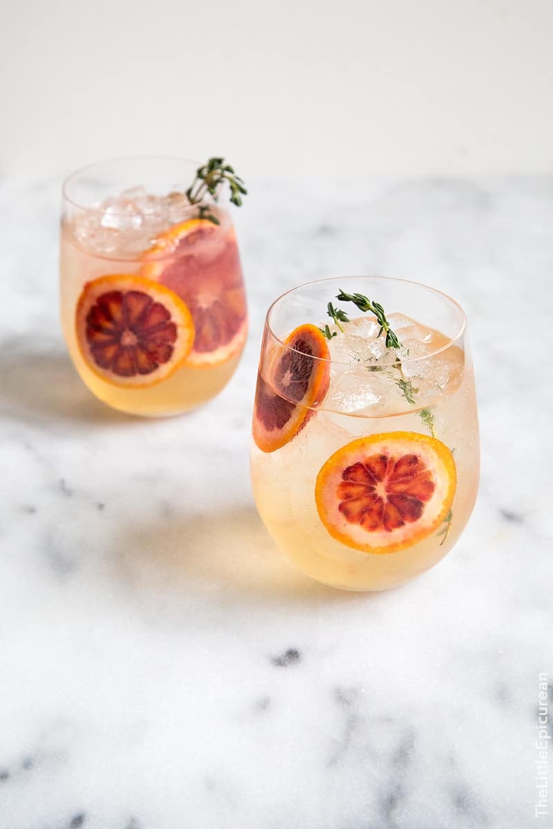 Blood Orange Elderflower Gin Cocktail