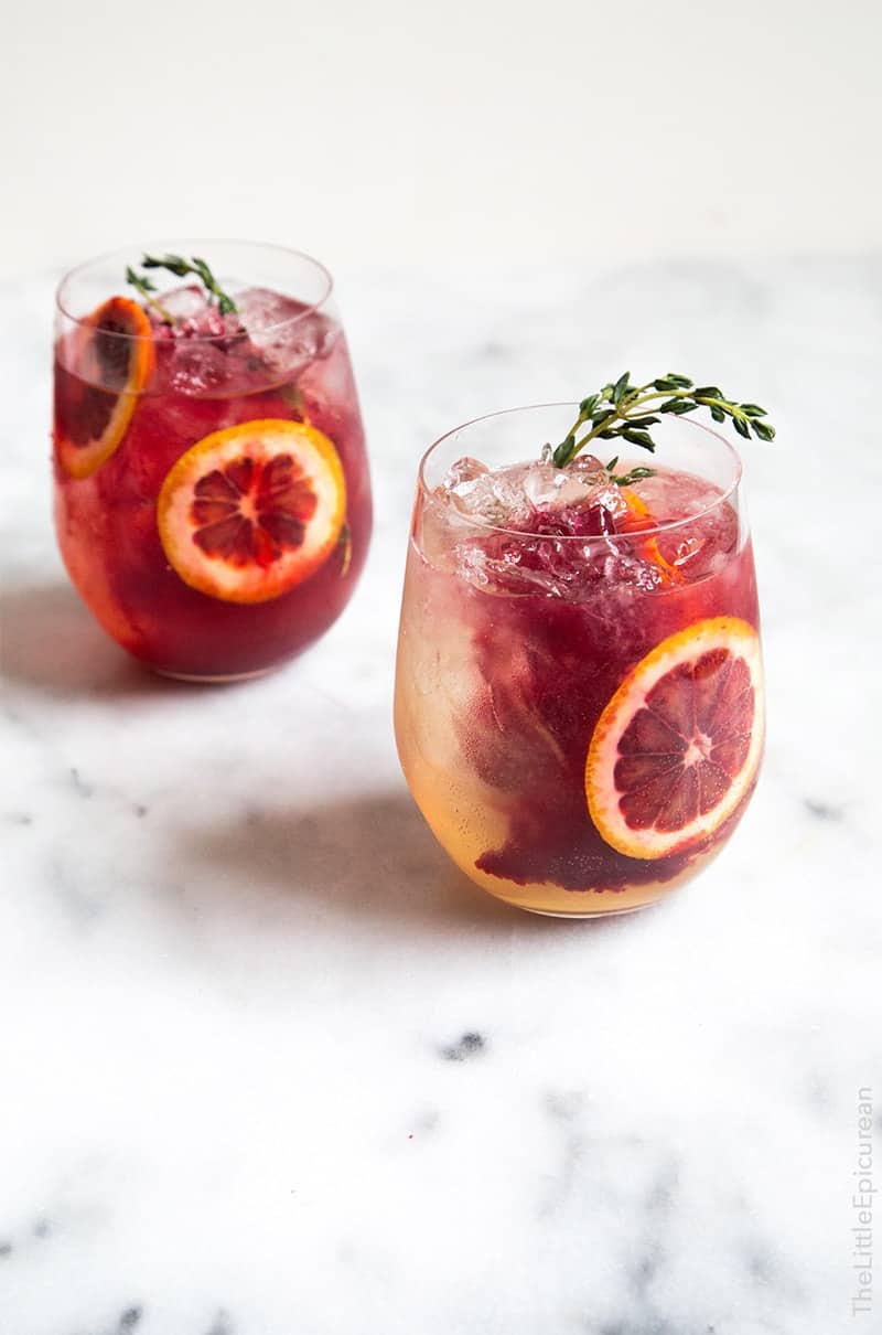 Blood Orange Elderflower Gin Cocktail