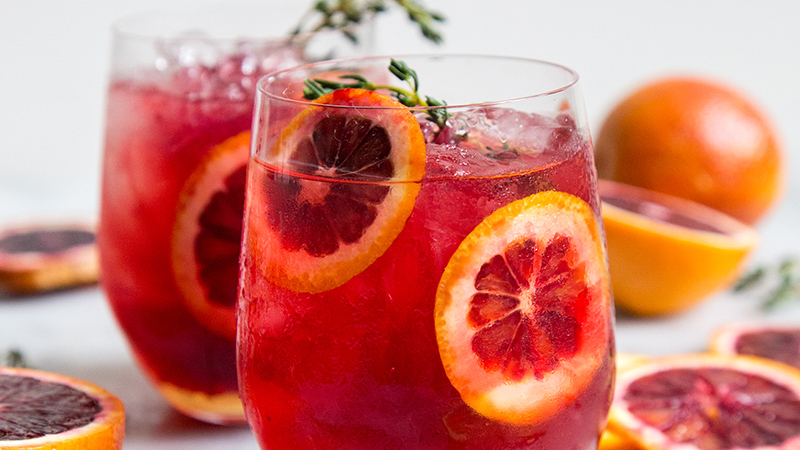 Blood Orange Elderflower Gin Cocktail