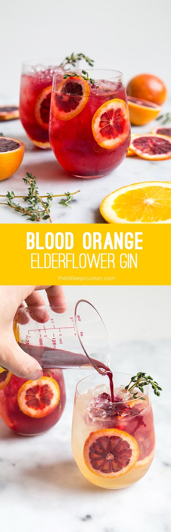 Blood Orange Elderflower Gin Cocktail The Little Epicurean