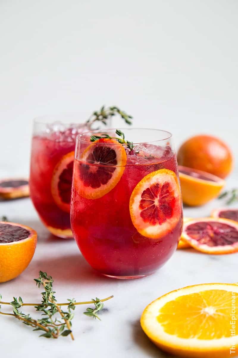 Blood Orange Elderflower Gin Cocktail