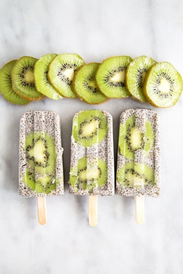 Kiwi Coconut Chia Popsicles