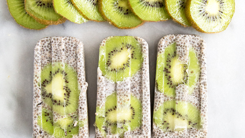 Kiwi Coconut Chia Popsicles