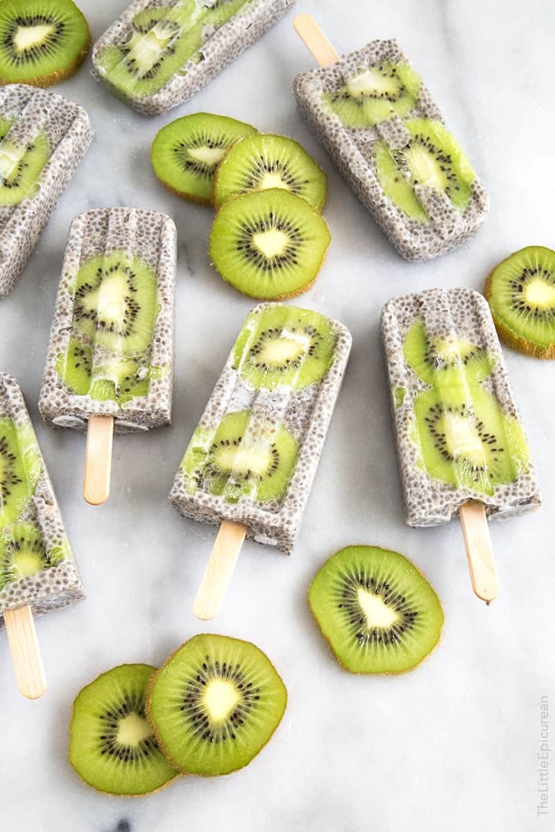 Kiwi Coconut Chia Popsicles