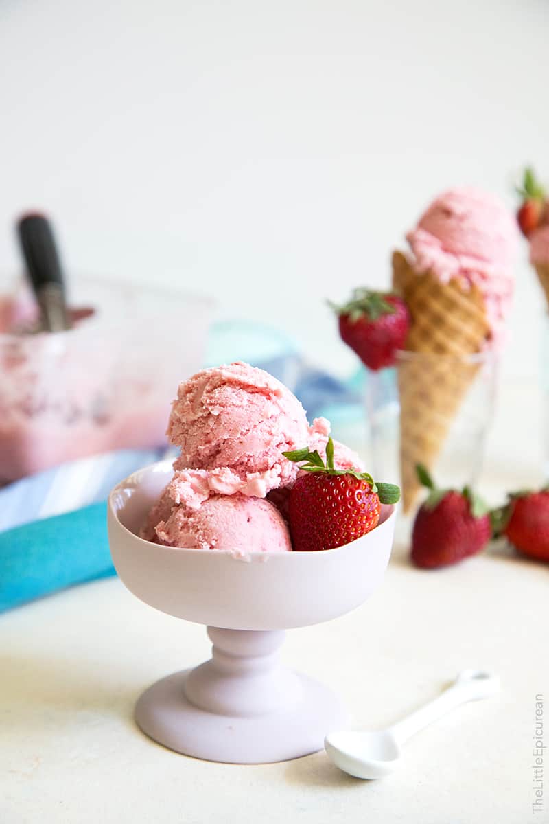 Strawberry Buttermilk Ice Cream - The Little Epicurean