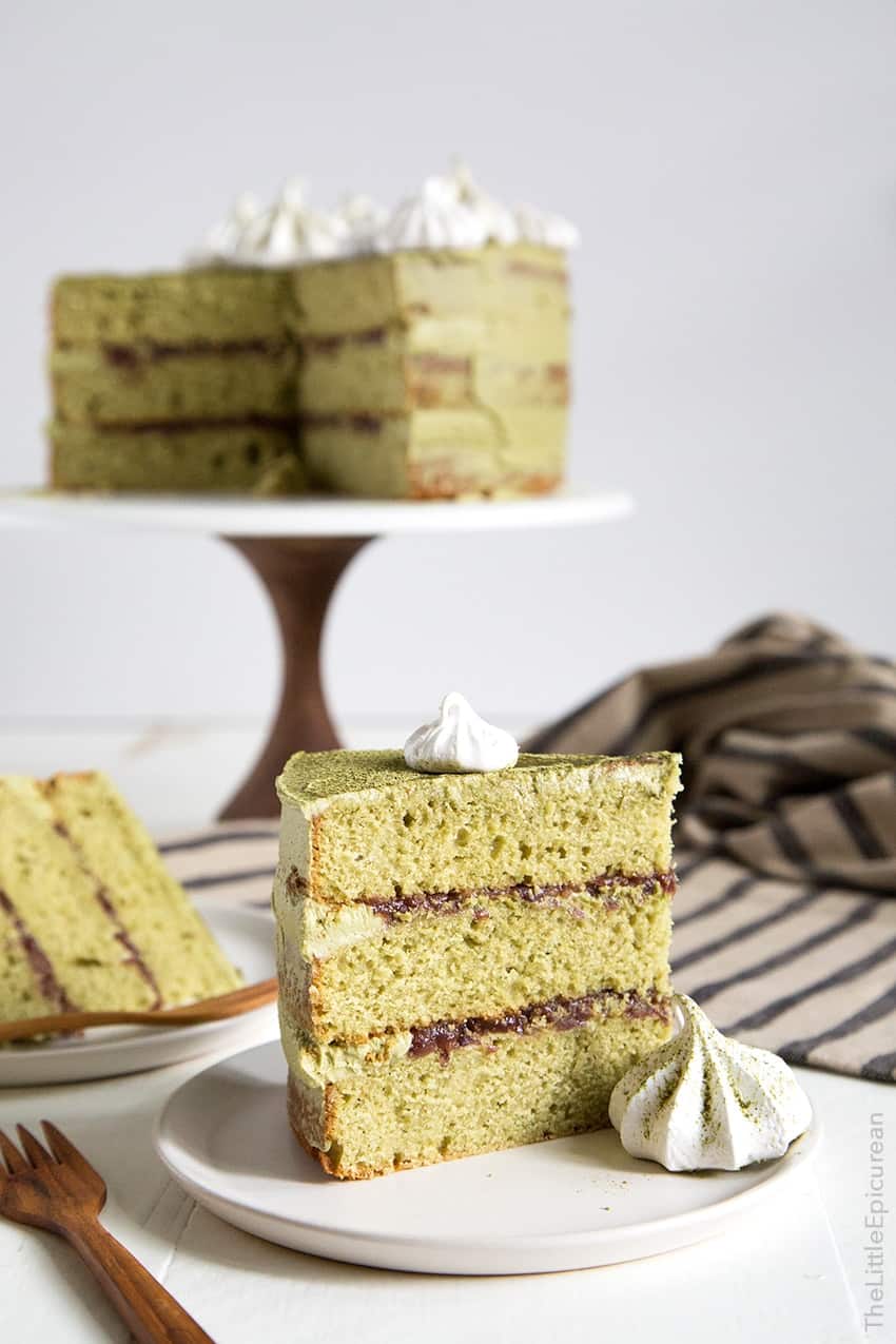 Matcha Red Bean Cake