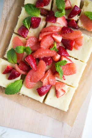 Grapefruit Strawberry Gooey Butter Bars