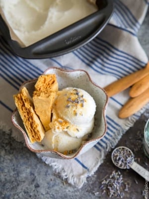 Lavender Ice Cream with Honeycomb Toffee