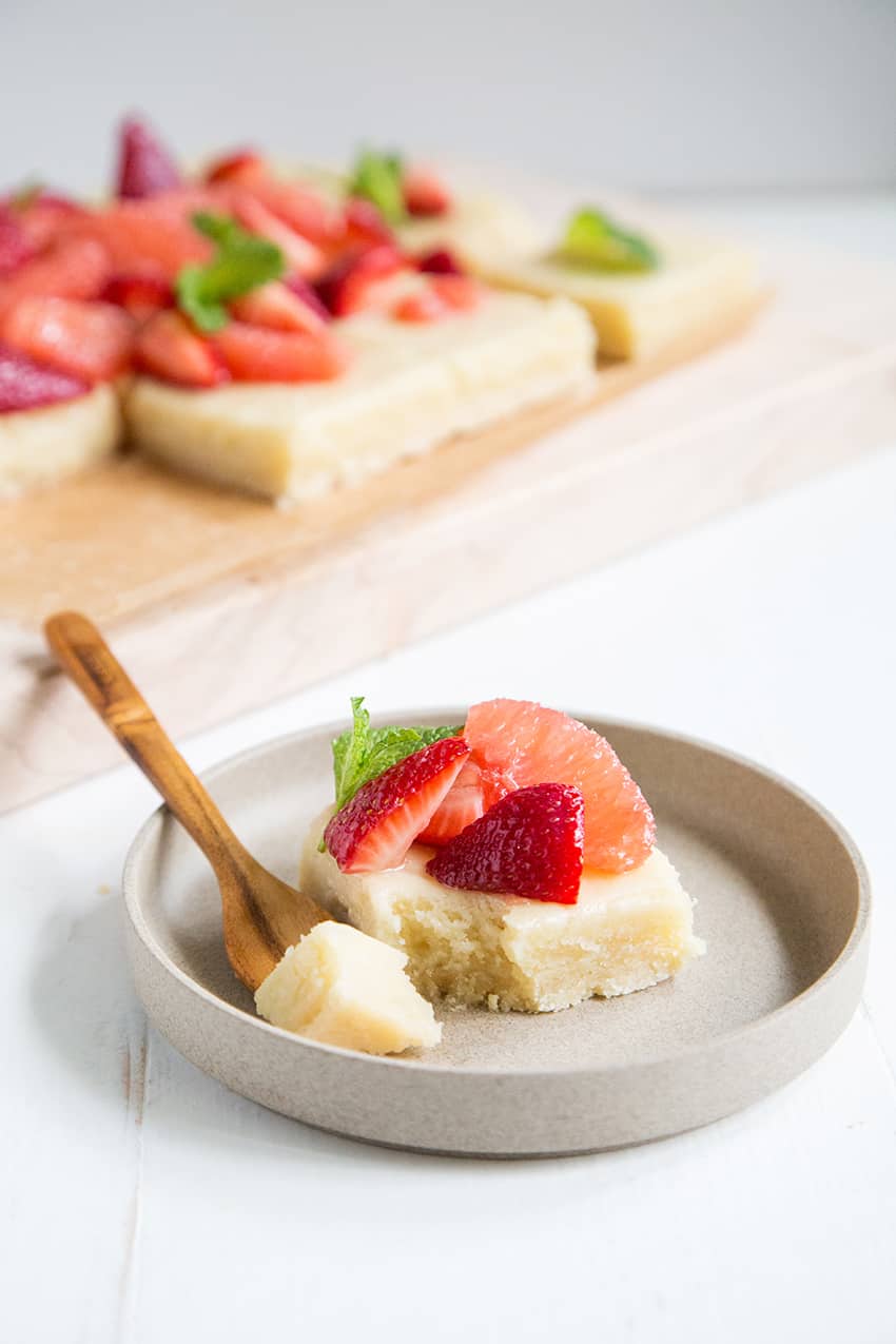 Grapefruit Strawberry Gooey Butter Bars