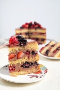 Chocolate Malt Berry Cake