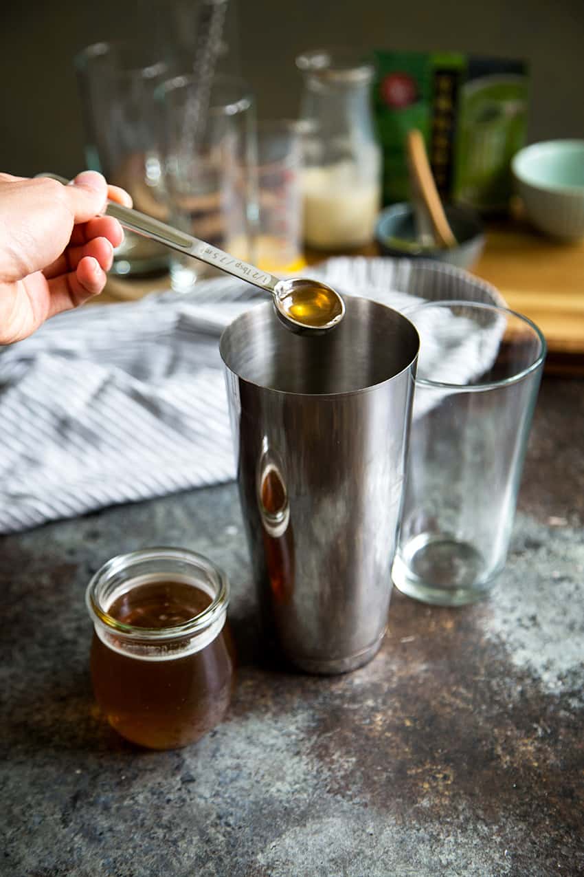 Iced Honey Matcha Soy Latte