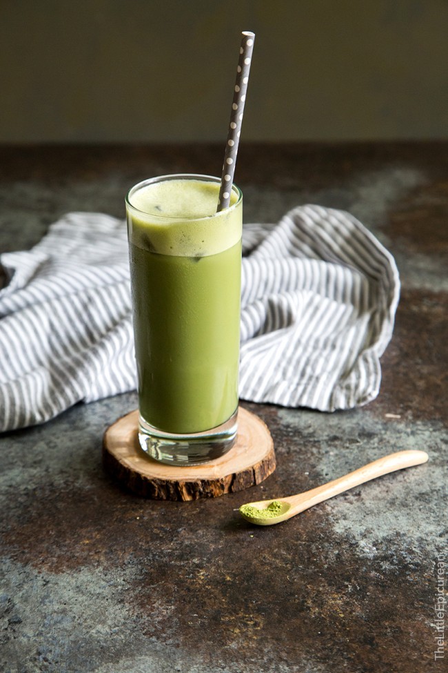 Iced Honey Matcha Soy Latte The Little Epicurean
