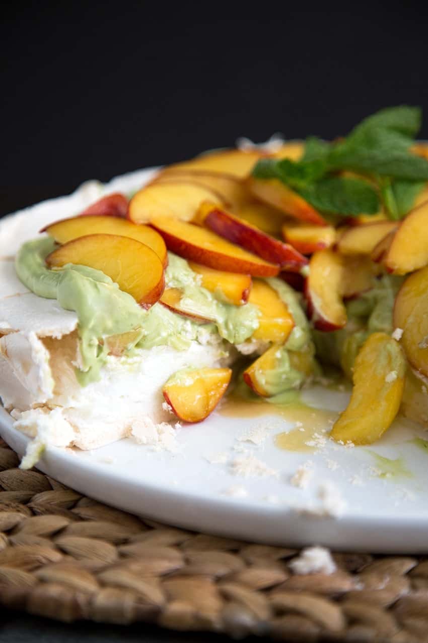 Matcha Nectarine Pavlova