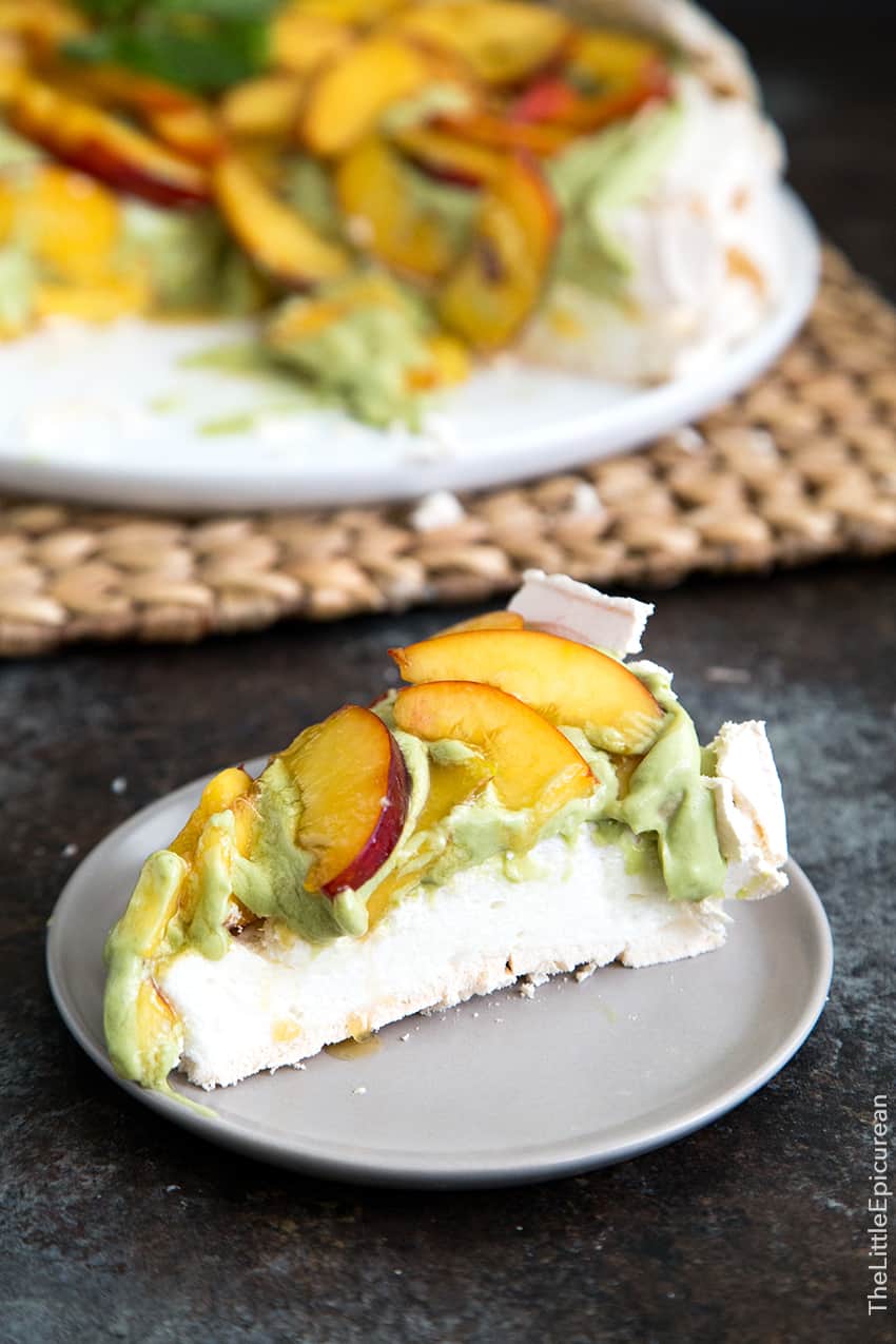 Matcha Nectarine Pavlova