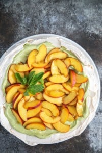 Matcha Nectarine Pavlova