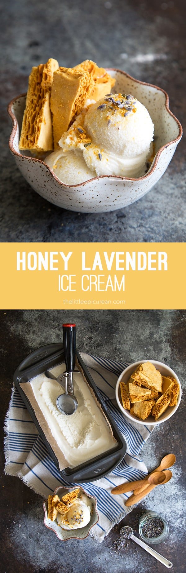 Lavender Ice Cream with Honeycomb Toffee