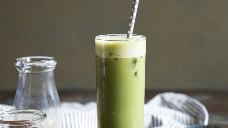 Iced Honey Matcha Soy Latte