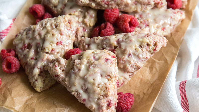 Honey Raspberry Ricotta Scones