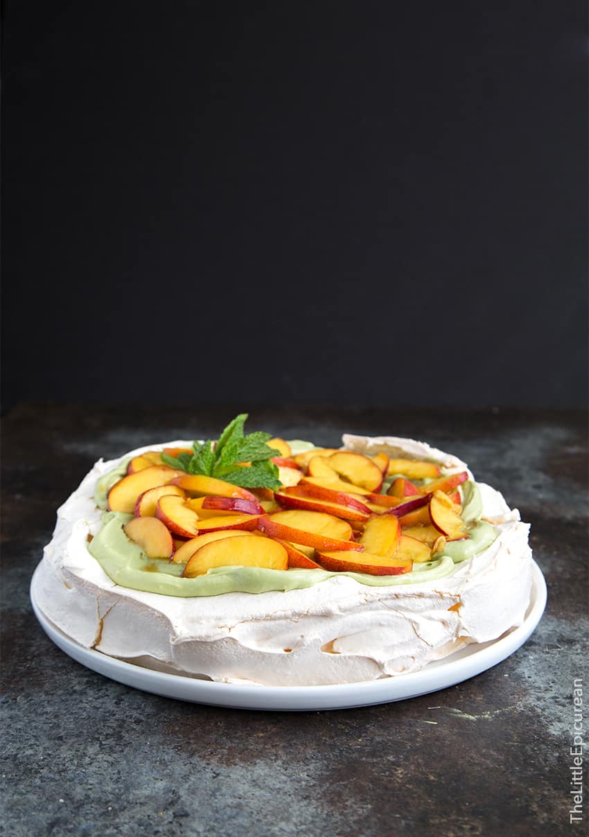 Matcha Nectarine Pavlova