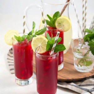 Mint Hibiscus Lemonade