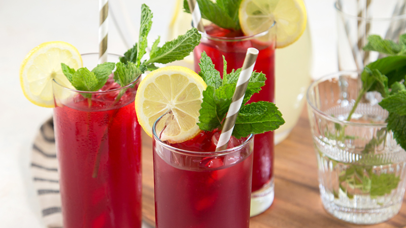 Mint Hibiscus Lemonade