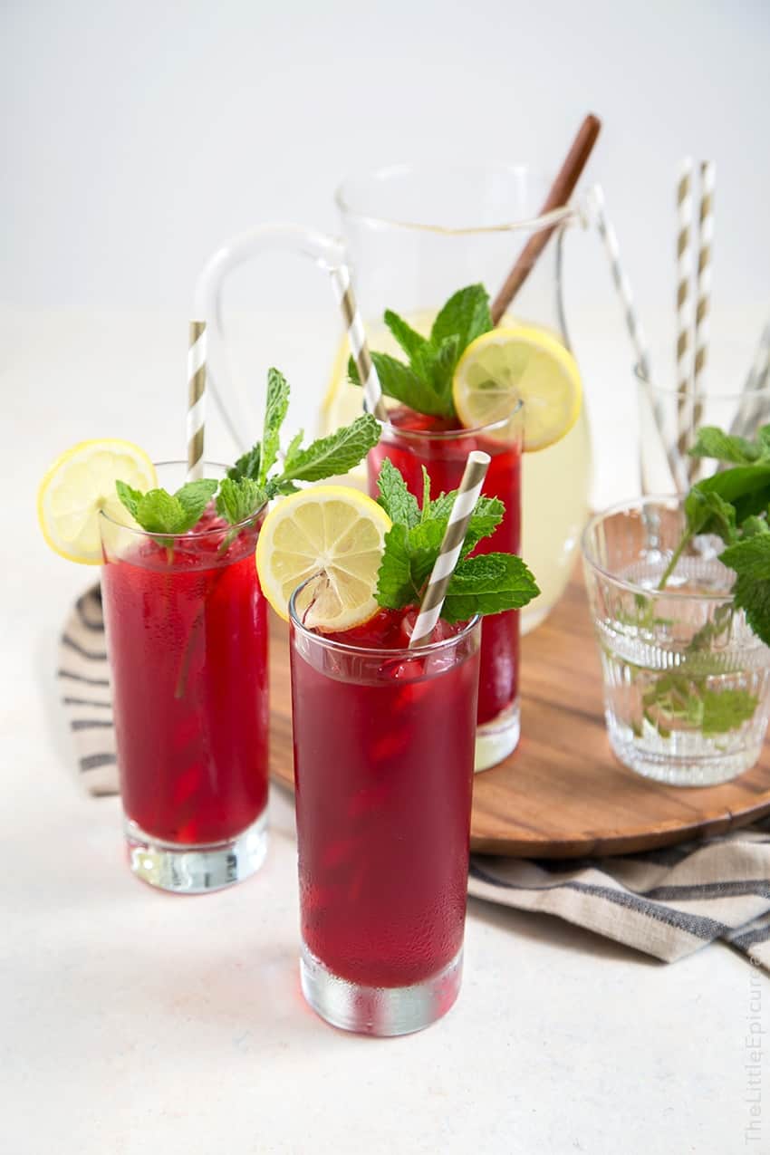 Mint Hibiscus Lemonade